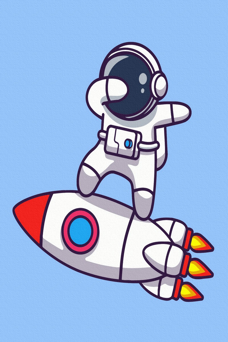 pictura pe numere astronautul curajos