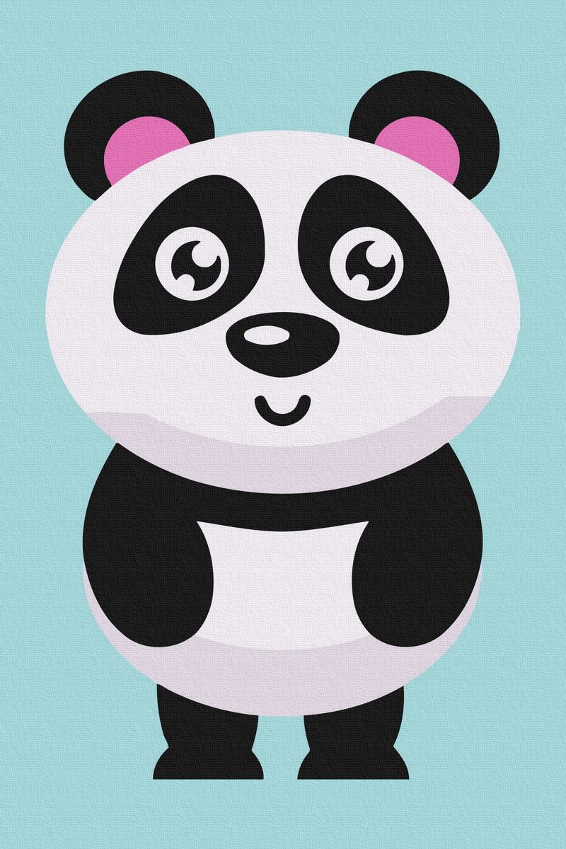 pictura pe numere ursuletul panda