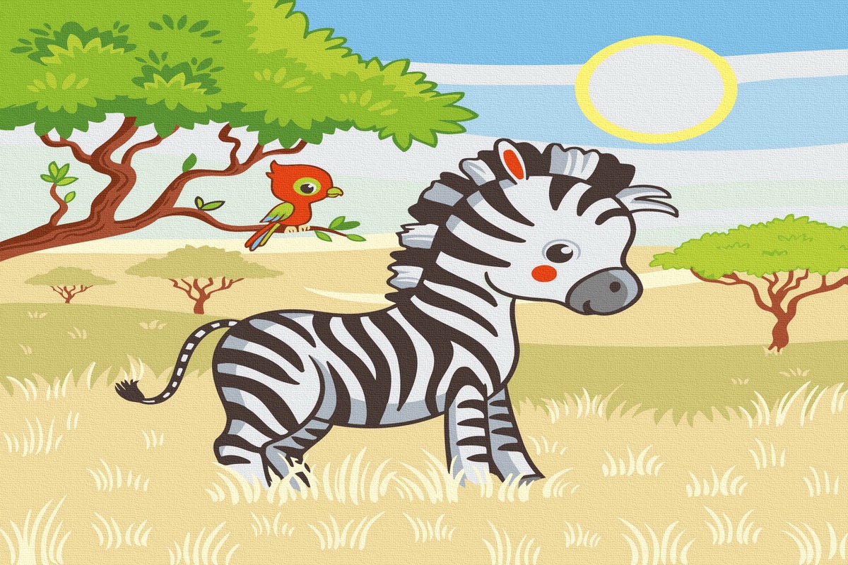 pictura pe numere zebra