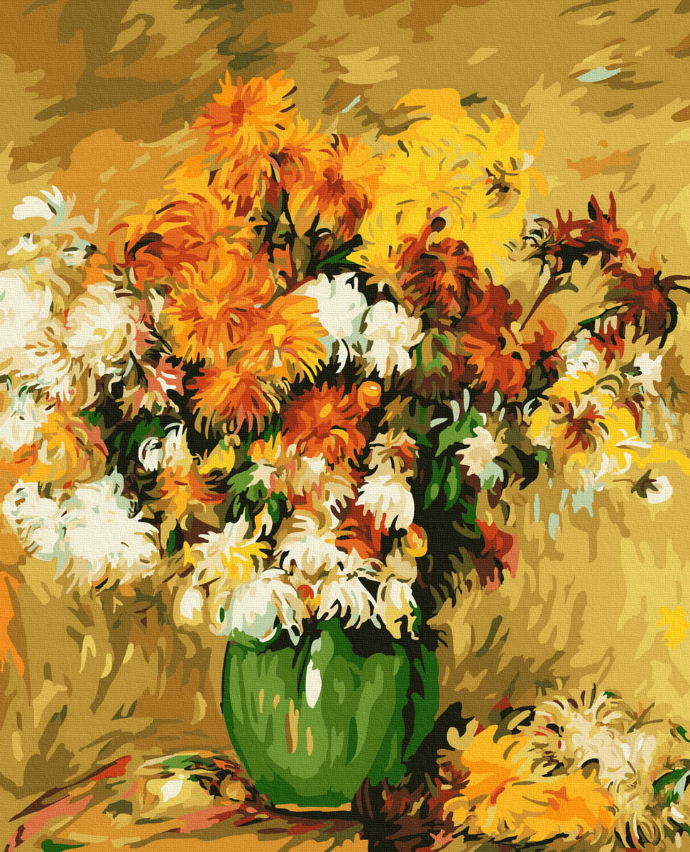 Acuarello Picturi pe Numere - Picturi pe numere - vaza cu flori de toamna picturi pe numere