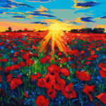 Pictură pe numere - Camp de maci